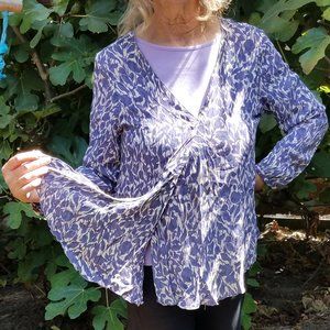 rayon pullover purple leaves